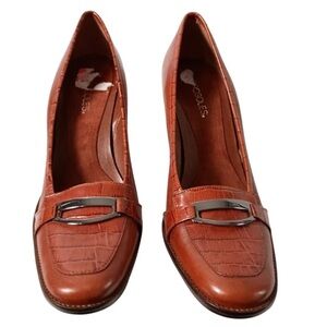 AEROSOLES Brown Loafers with Silver Detail